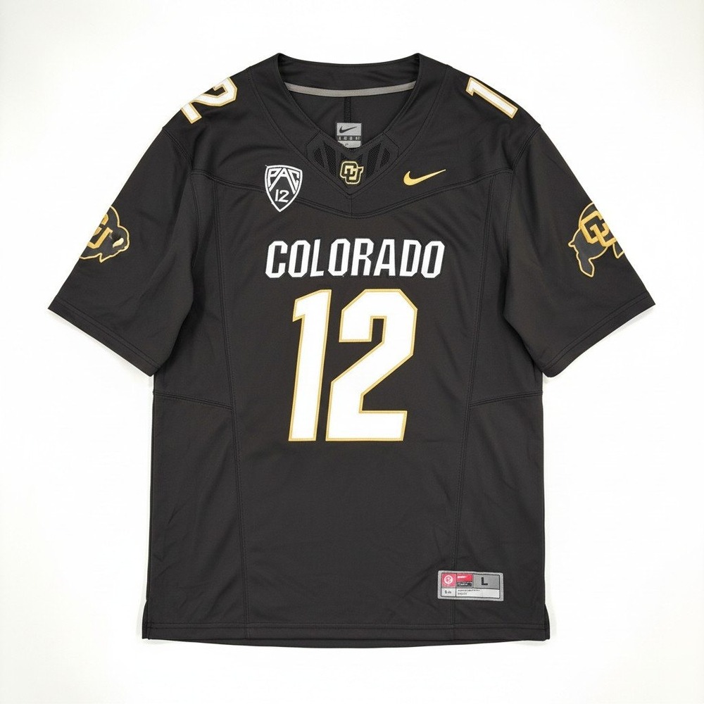 NWT Nike Colorado Buffaloes Travis Hunter #12 Football Jersey Black Mens Large